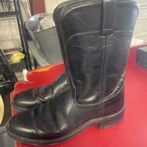 Old West Men's Classic Black Cowboy Boots